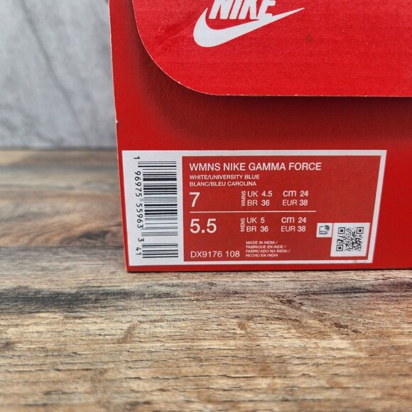 Nike Gamma Force Low Size 7 Womens University Blue White Sneakers - Picture 11 of 11